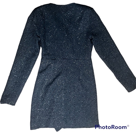 Zara Blogger's Favorite Black Textured Weave with Ruffle Little Black Dr… - Picture 9 of 12